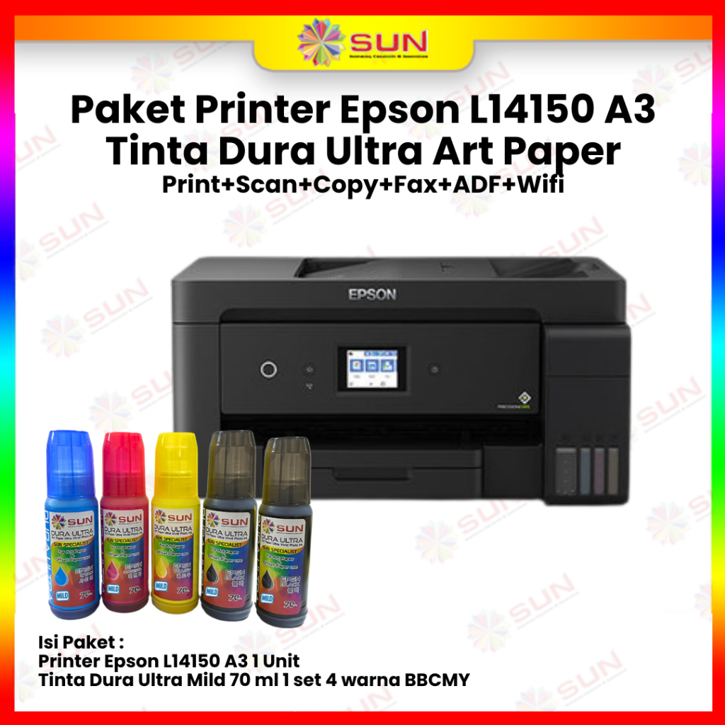 Printer Epson L11050 / L 14150 Ukuran A3+ Pengganti Printer Epson L1300 Tinta SUN