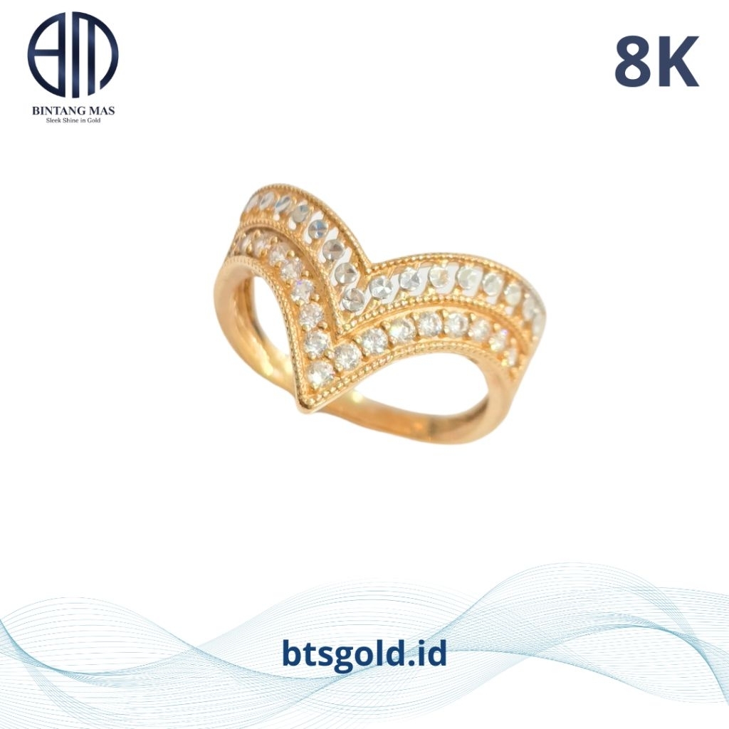 Cincin Emas Aurel Permata Putih | 8K