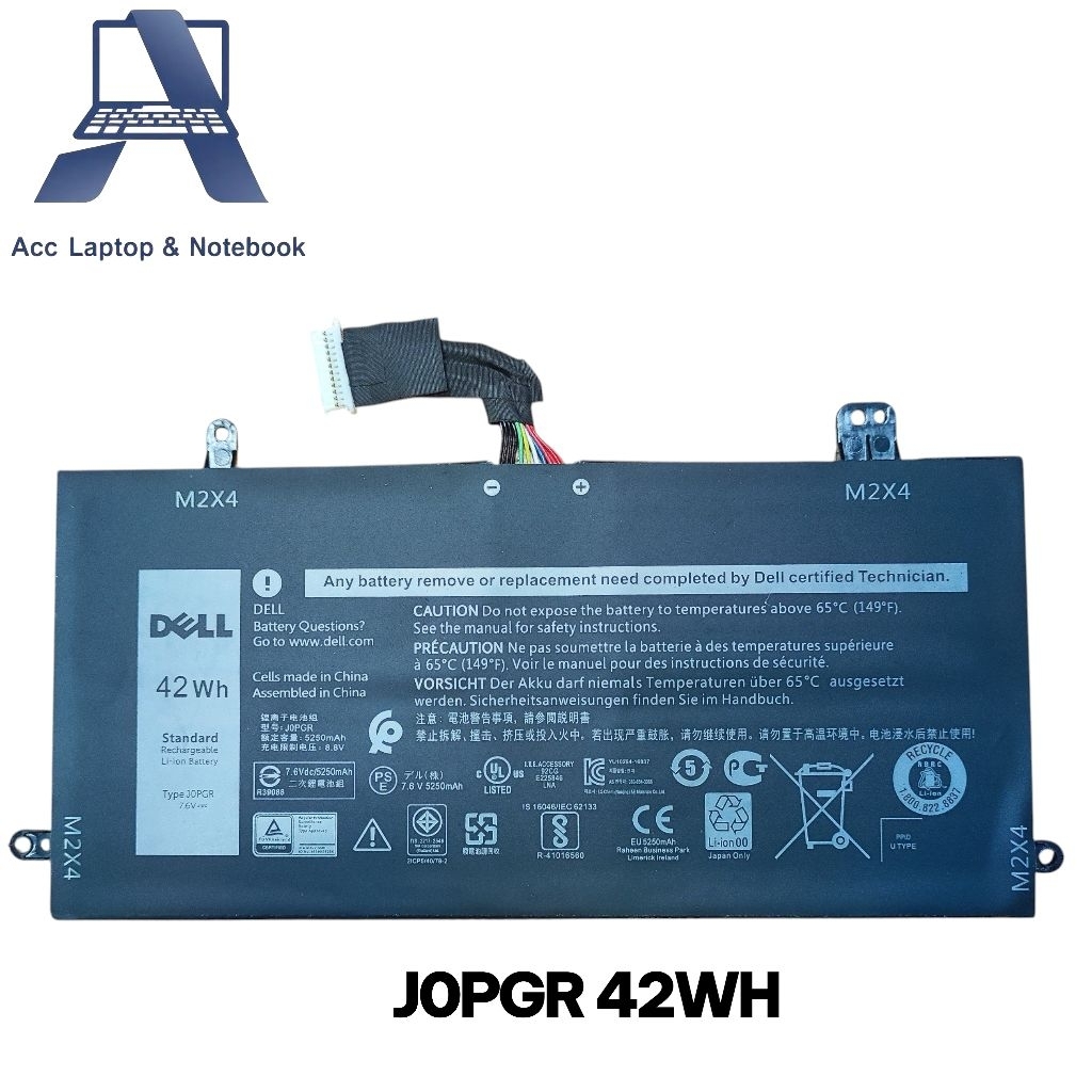 Baterai Laptop Latitude 12 5285 5290 2-in-1 JOPGR 5285 5290 2-in-1 T17G 1WND8 J0PGR 42Wh