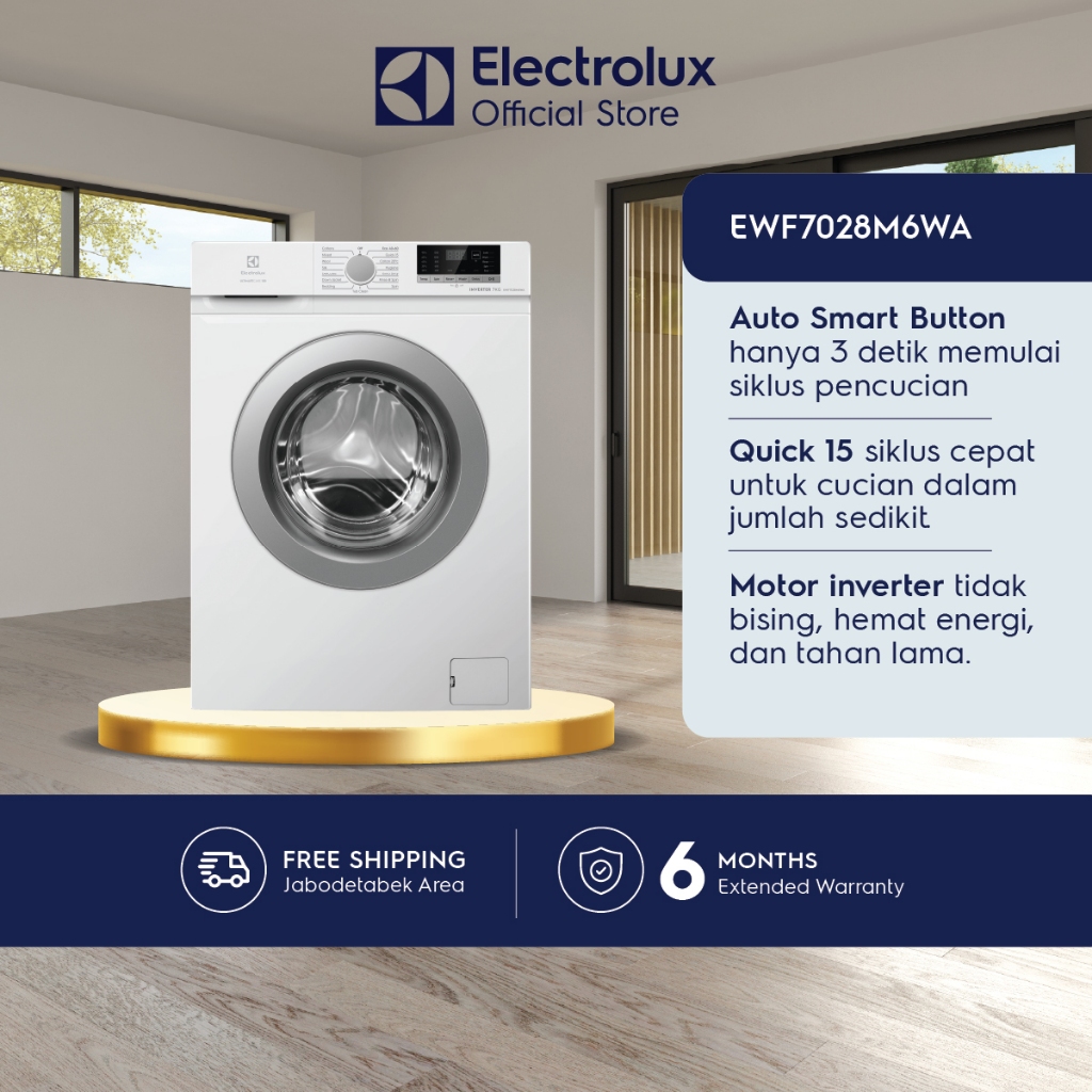 Electrolux Mesin Cuci Front Loading  7kg - Inverter - VapourCare Menghilangkan Bakteri & Alergen - A