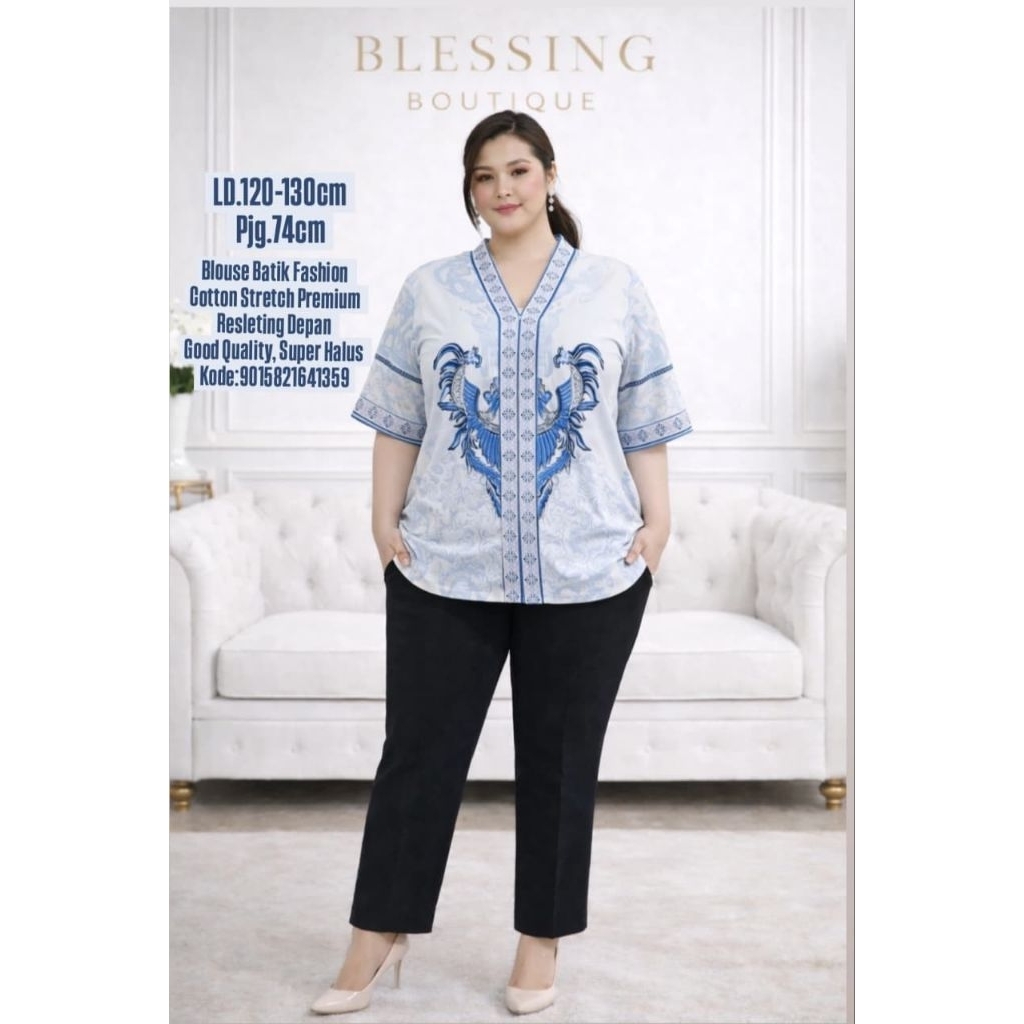 Blouse batik wanita modern terbaru Blouse batik jumbo big size