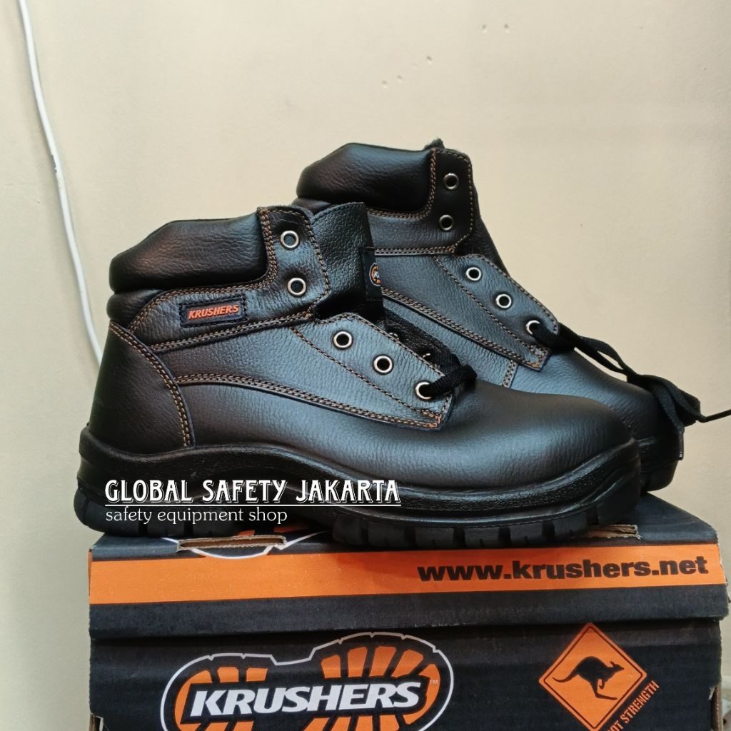 Sepatu Safety Krushers Dallas Hitam Original 100% / Sepatu Safety Krushers Dallas Kulit Asli High Qu