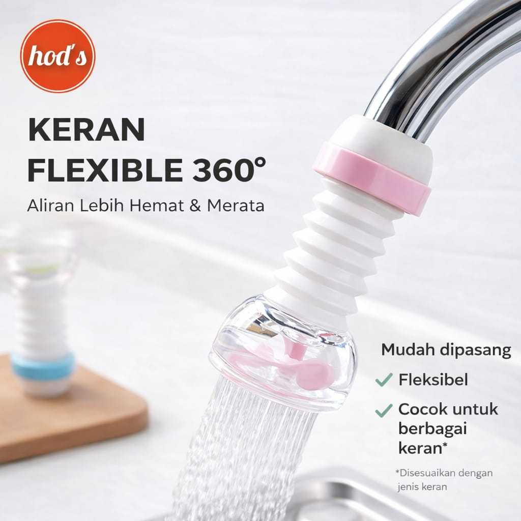 Sambungan Keran Air Fleksibel / Penyambung Filter Air Anti Splash Shower