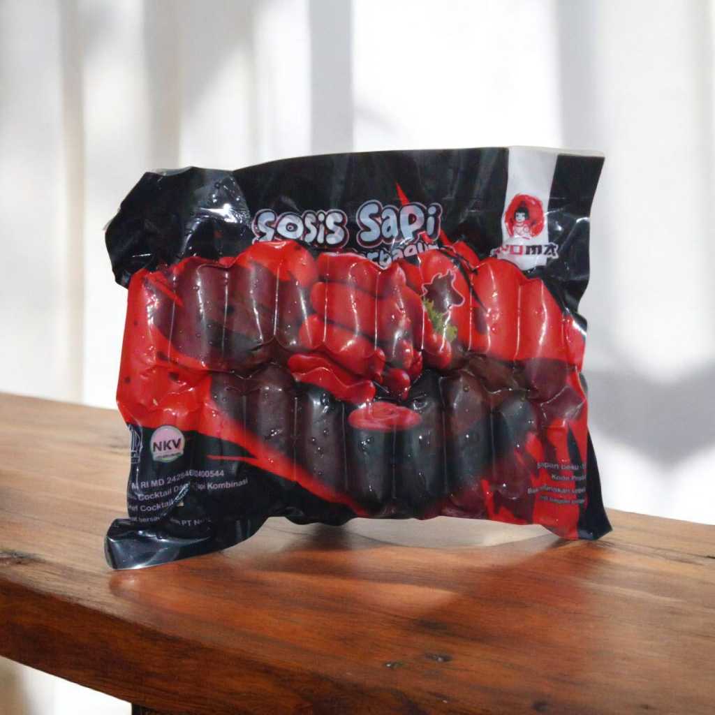 sosis sapi cocktail merah premium ayoma 500gr