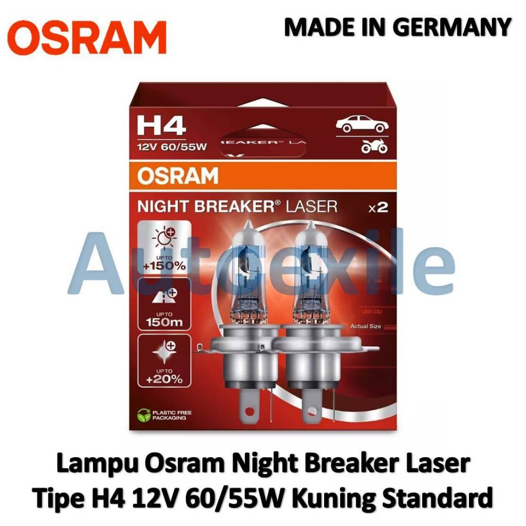 Osram Night Breaker Laser H4 12V NBL NBR Kuning Standard Original Lampu Halogen Depan Motor Mobil