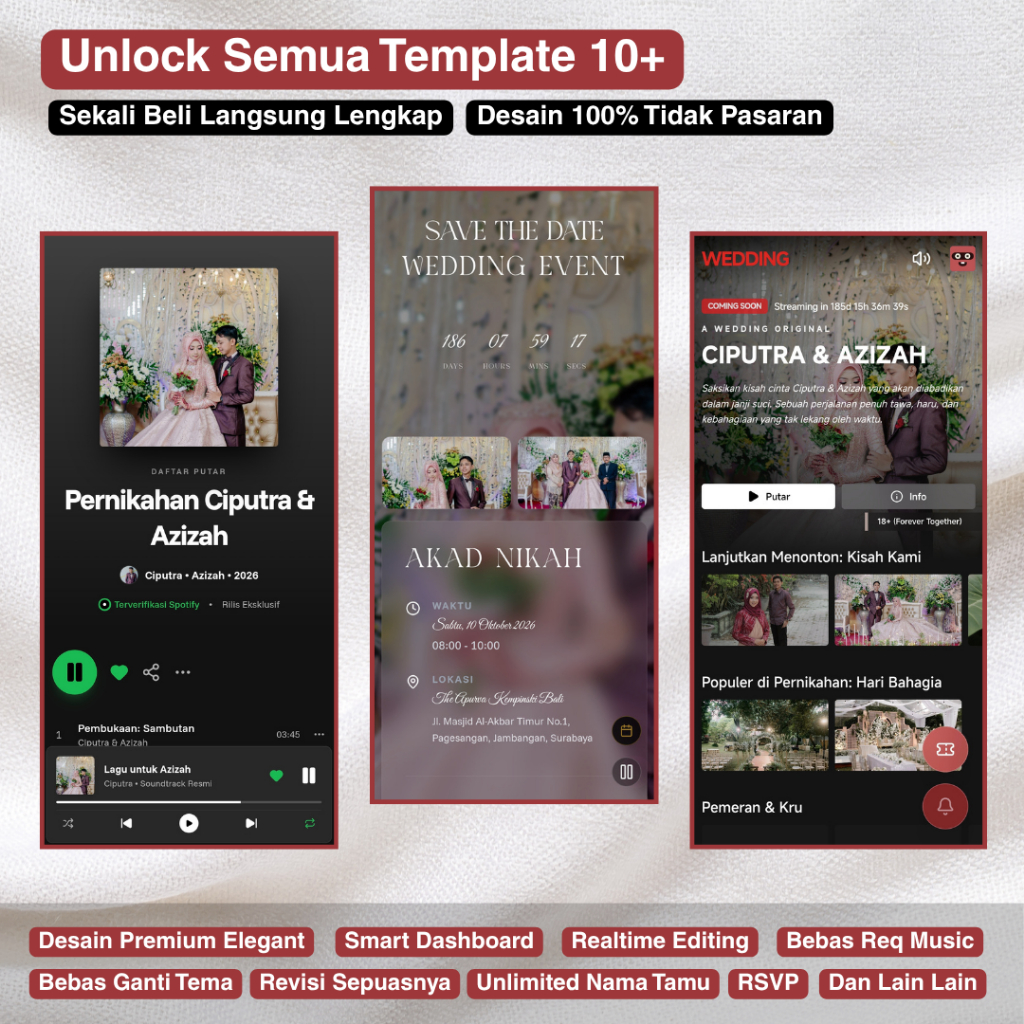 Undangan Digital Website Premium - Beli 1 Dapat Semua Template