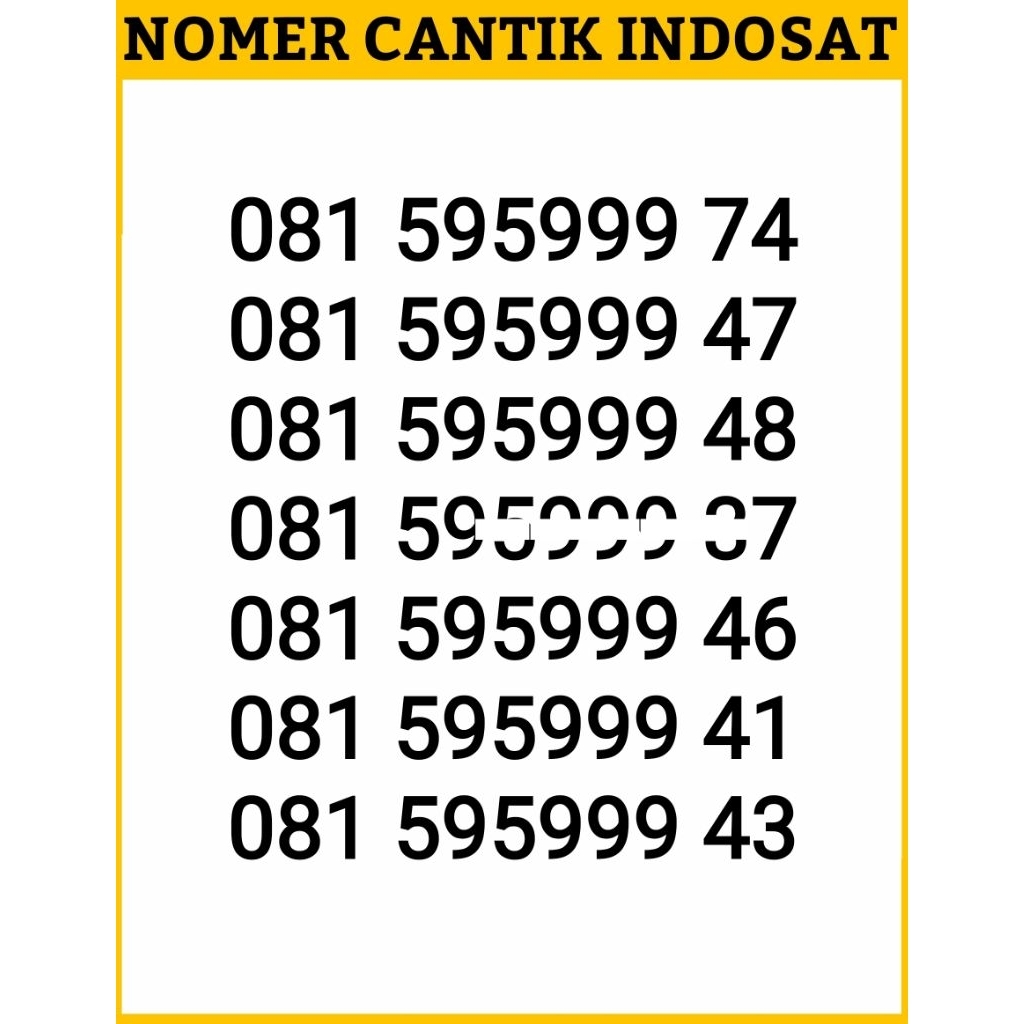 KARTU PERDANA INDOSAT CANTIK 11 DIGIT MURAH COD