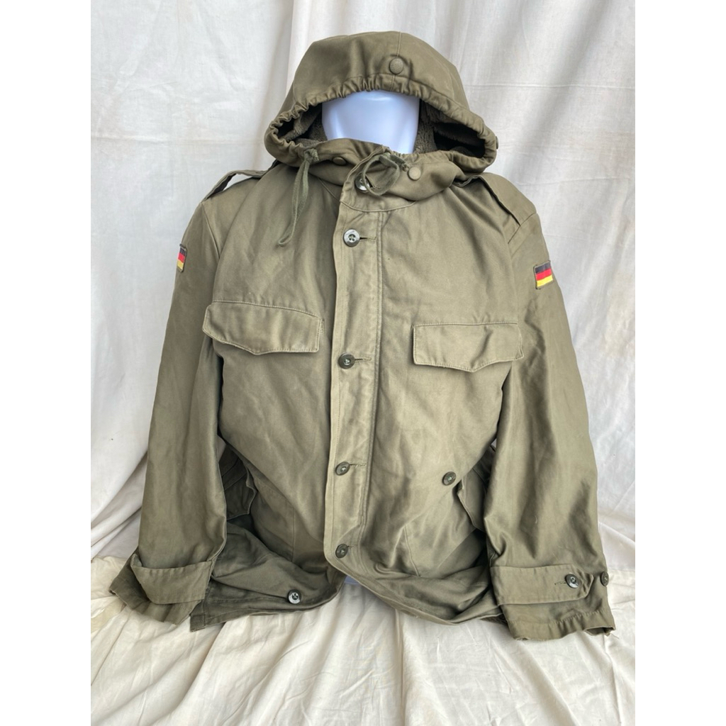 Coat Vintage Parka Moleskin ECWCS Olive Green Dengan Inner Bulu, Jerman Army (5)