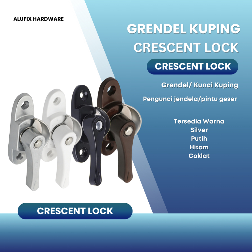 Grendel Kunci / Crescent Lock Jendela Geser - Pengunci Kunci Slot Jendela