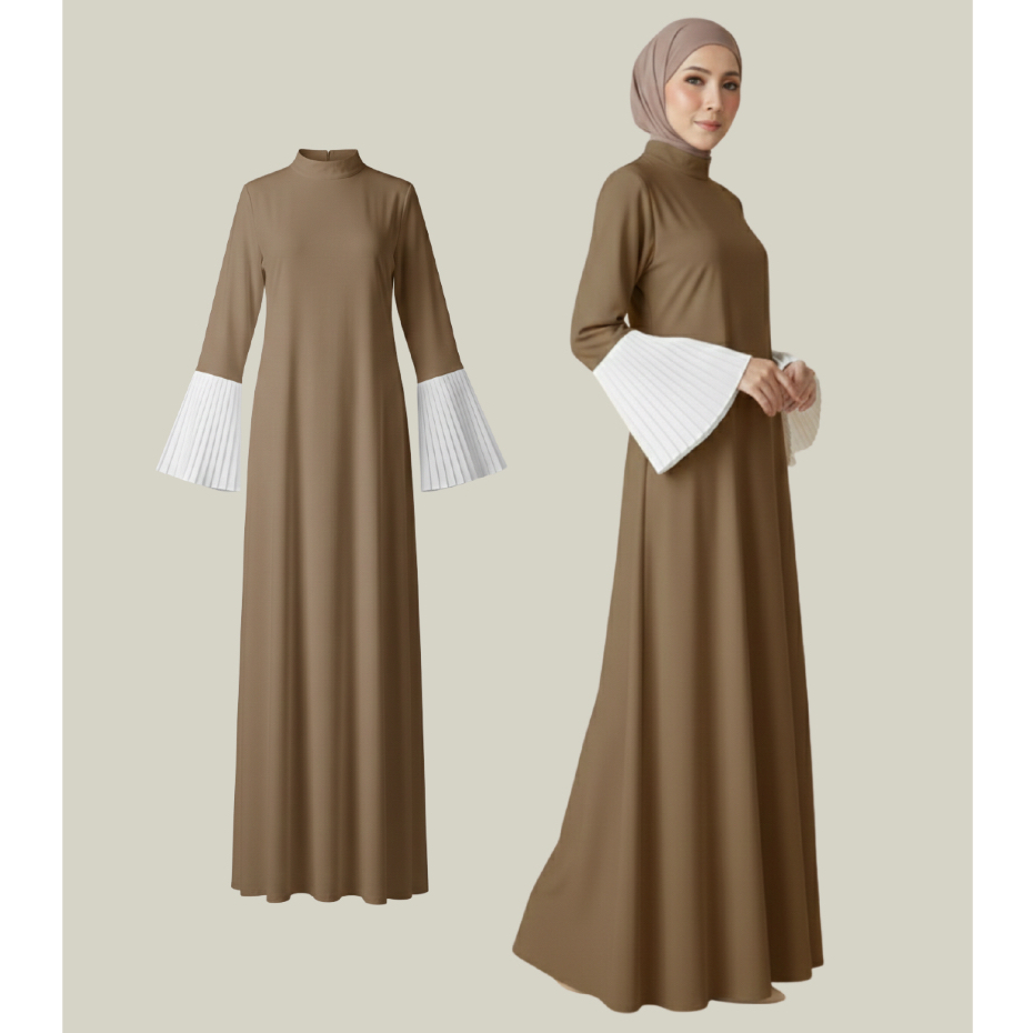eswabe - Manset Gamis Lengan Panjang Plisket Premium - Inner Manset Lengan Panjang Premium