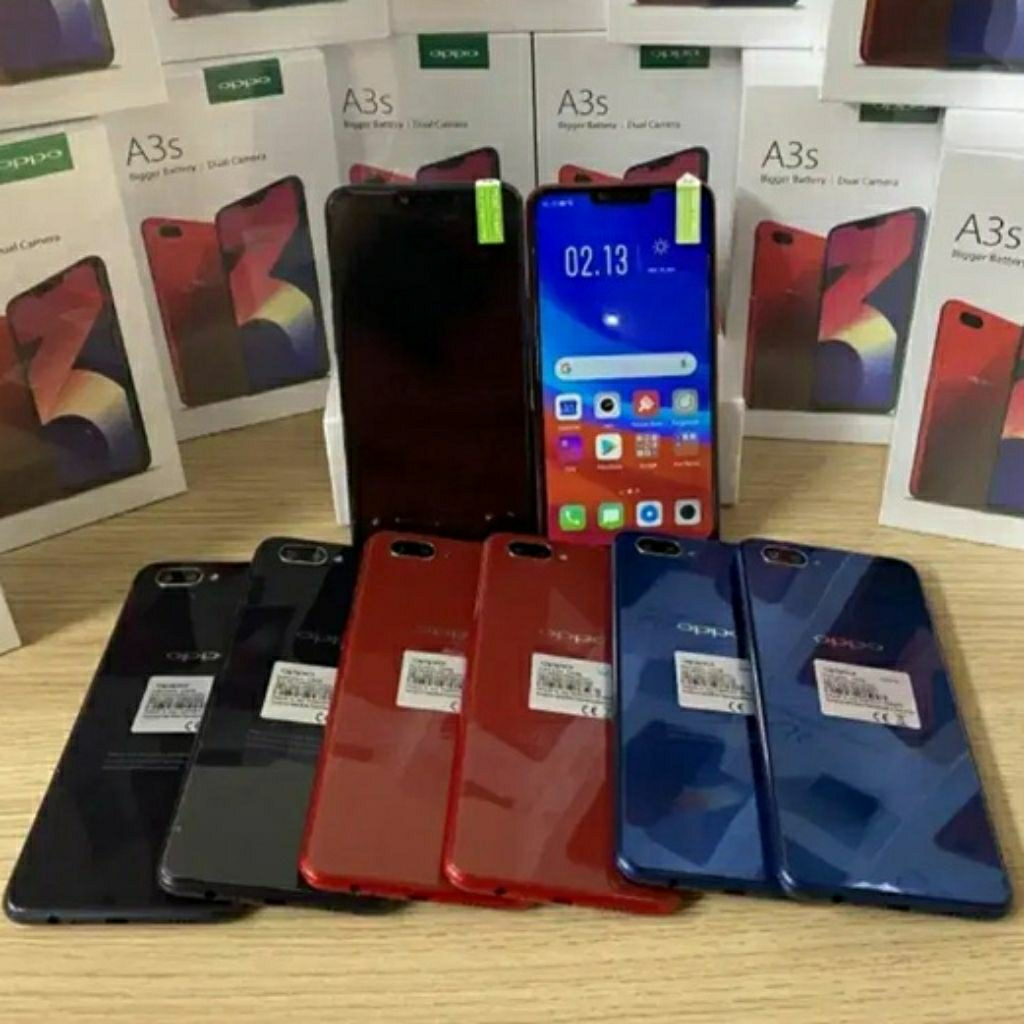 Hape Smartphone Android Oppo A3S RAM 6+128 GB LTE Garansi 1 Tahun Asli Baru Original Buka Segel Bisa