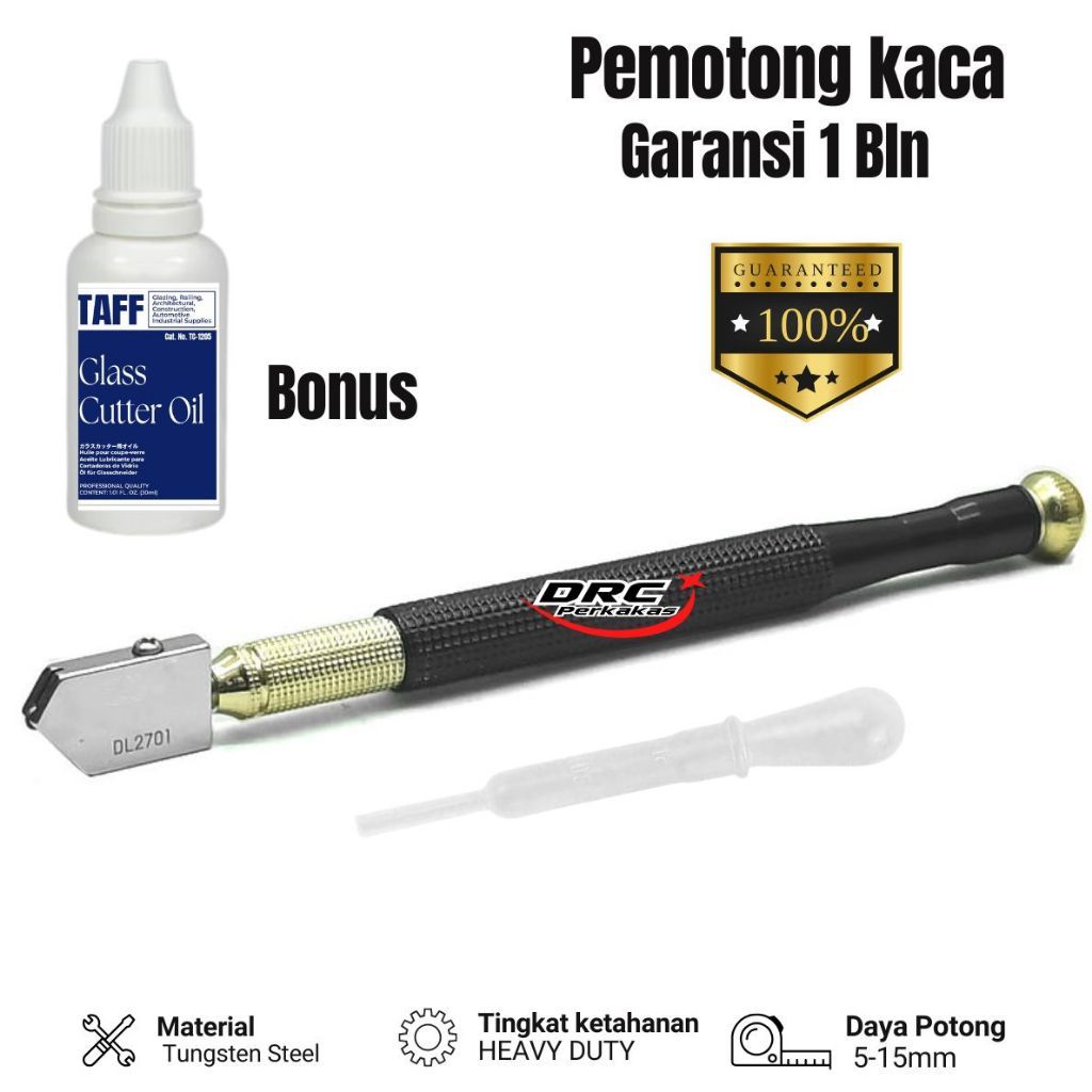 Pisau Roller Pemotong Kaca Ubin Keramik Glass Cutter Manual Tebal 5-15mm Material Tungsten Steel