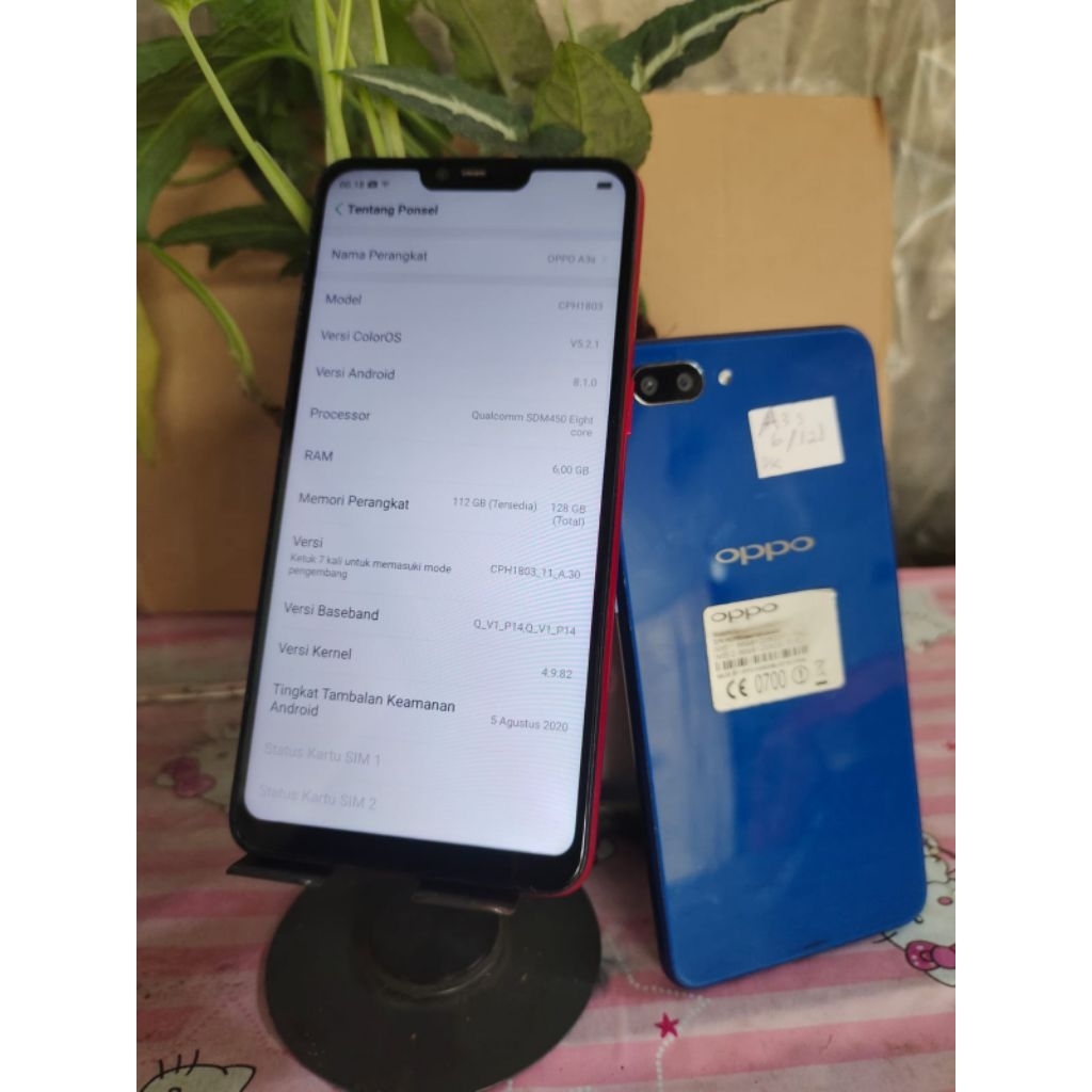 Handphone Second Oppo A3 s ram 6/128   NORMAL TESTED SIAP PAKAI
