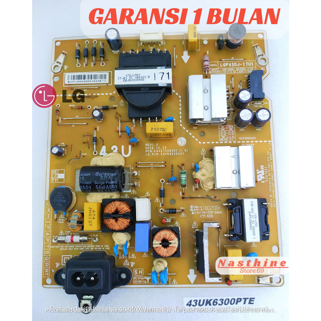 {STOK READY ya } / PCB POWER TV LG. 43UK6300PTE / 43UK6300 43 INCH LG