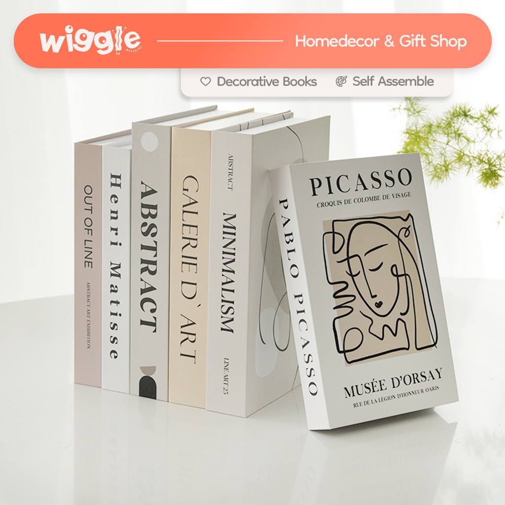 Wiggle Dummy Books Nude Color Series Aesthetic Buku Pajangan Lemari Dekorasi Rak Properti Foto Estet