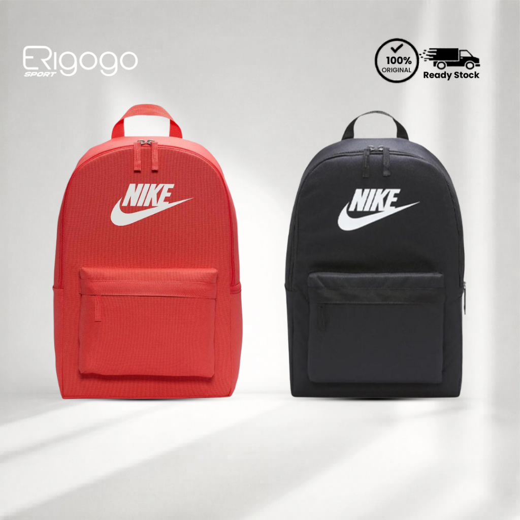 Tas NIKE Heritage Backpack FA21 Tas Ransel Unisex Black (DC4244-0100) & Red (DC4244-814)