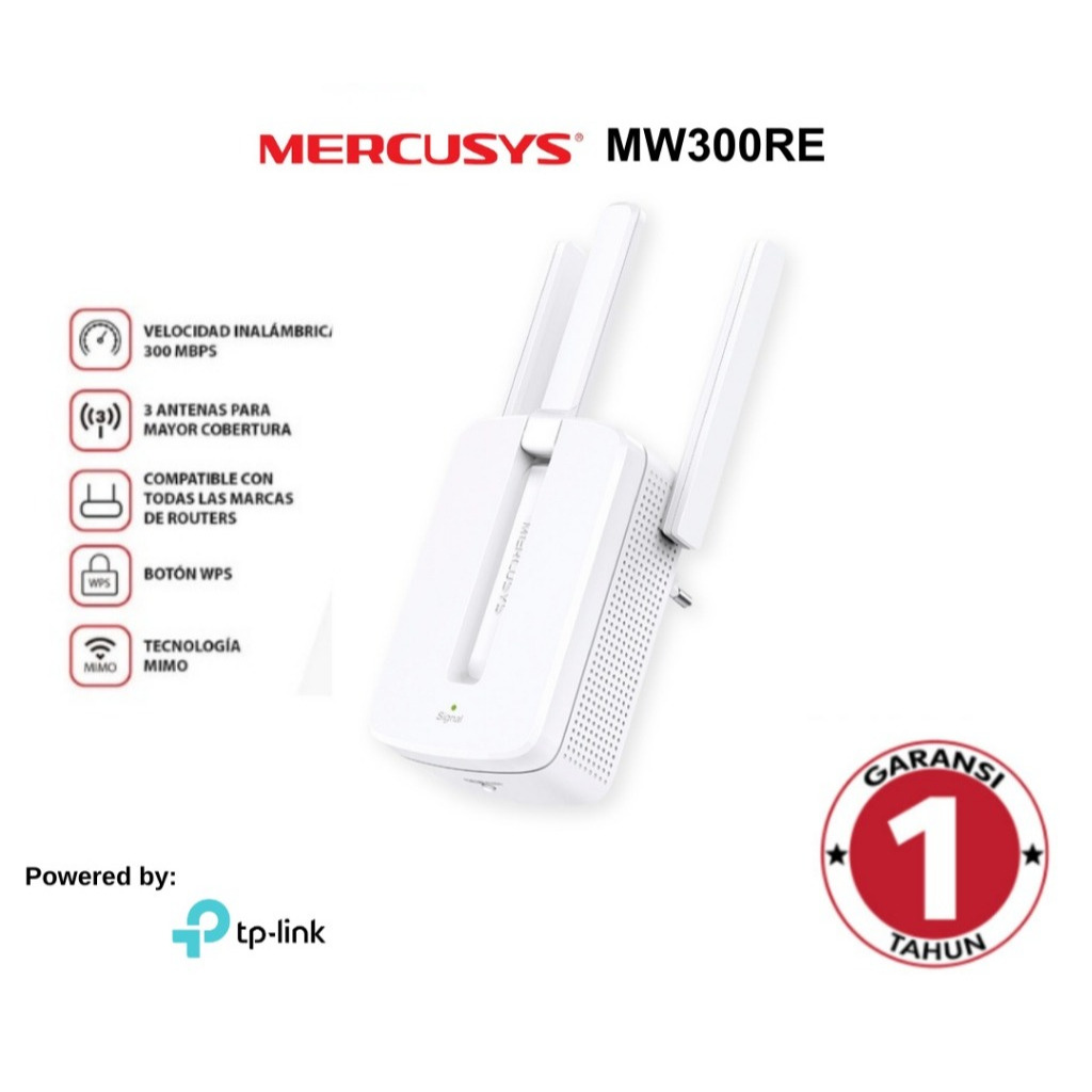 Mercusys MW300RE 300Mbps Wi-Fi Range Extender By Tplink Mercusys MW-300RE