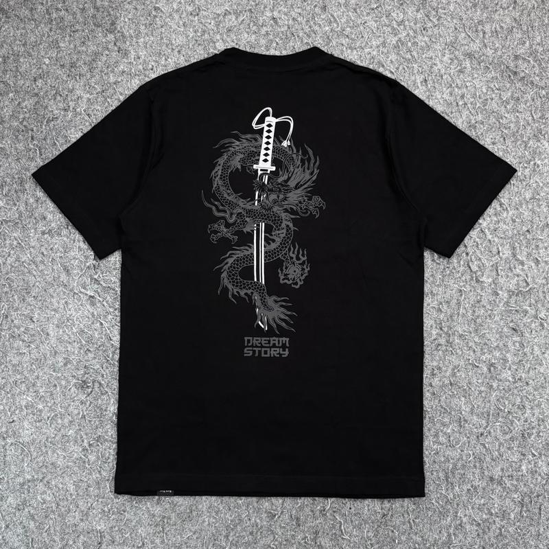 kaos samurai naga katana oversize unisex streetwear distro baju pria wanita viral keren lengan pende