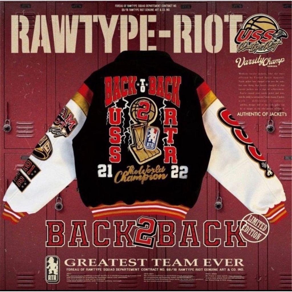 Limited Edition Jaket Varsity Rawtype Riot x USS B2B Original