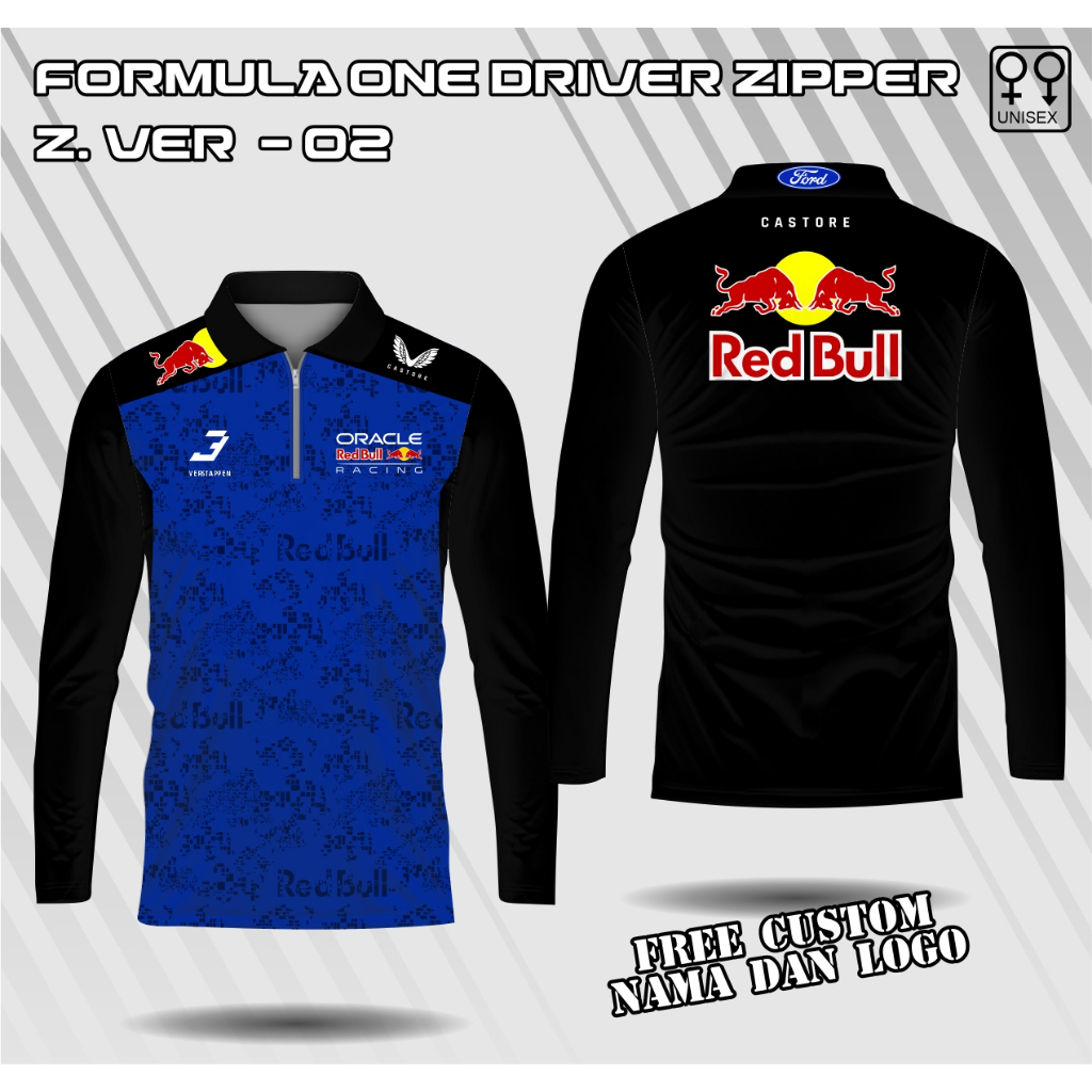 jersey polo F 1 2026 team redbull lengan panjang Max Verstappen baju kaos formula one redbull racing