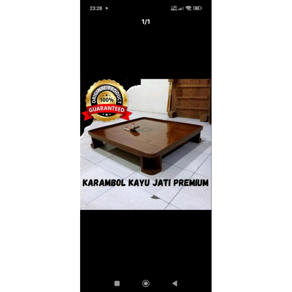 MEJA KARAMBOL KAYU JATI PREMIUM 80X80
