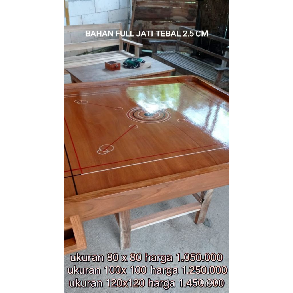 MEJA KARAMBOL JATI PREMIUM 100 X 100