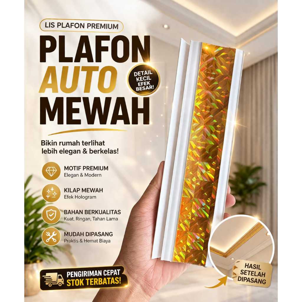 Lis Plafon PVC - Hiasan Pinggir Plafon Interior Rumah