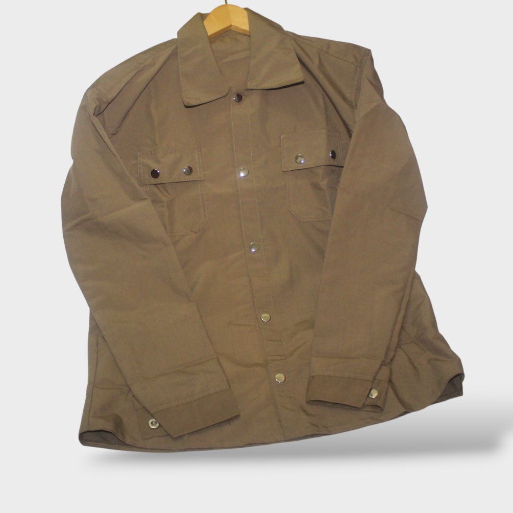 Jaket Parka Outer Jacket Pria Semi Parka Warna Cream