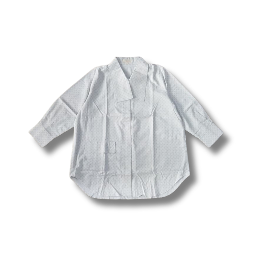 Atasan Baju Blouse Wanita Dewasa Lengan Panjang Bahan Linen Import
