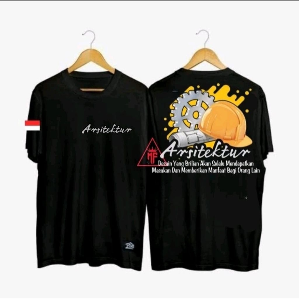 KAOS LENGAN PENDEK ARSITEKTUR, WARNA TULISAN PUTIH