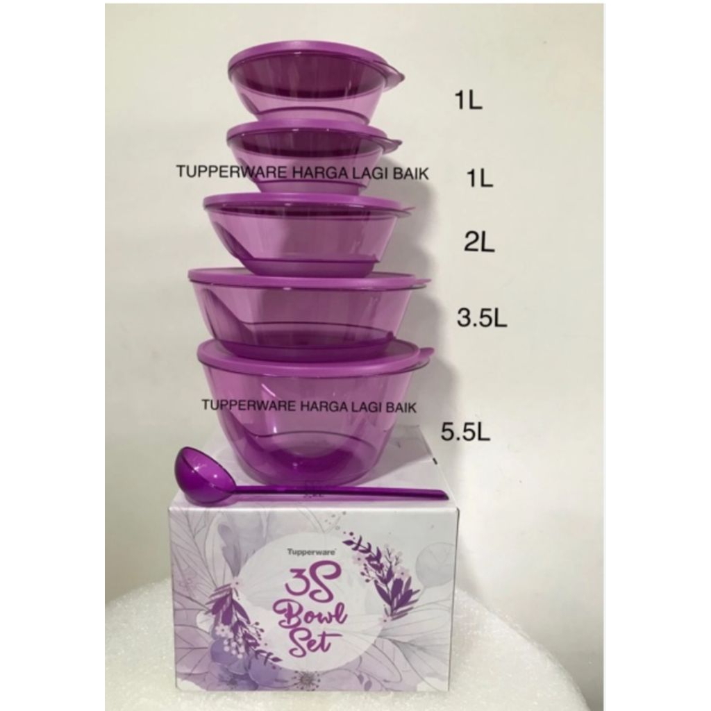 Tupperware 3s bowl set with box