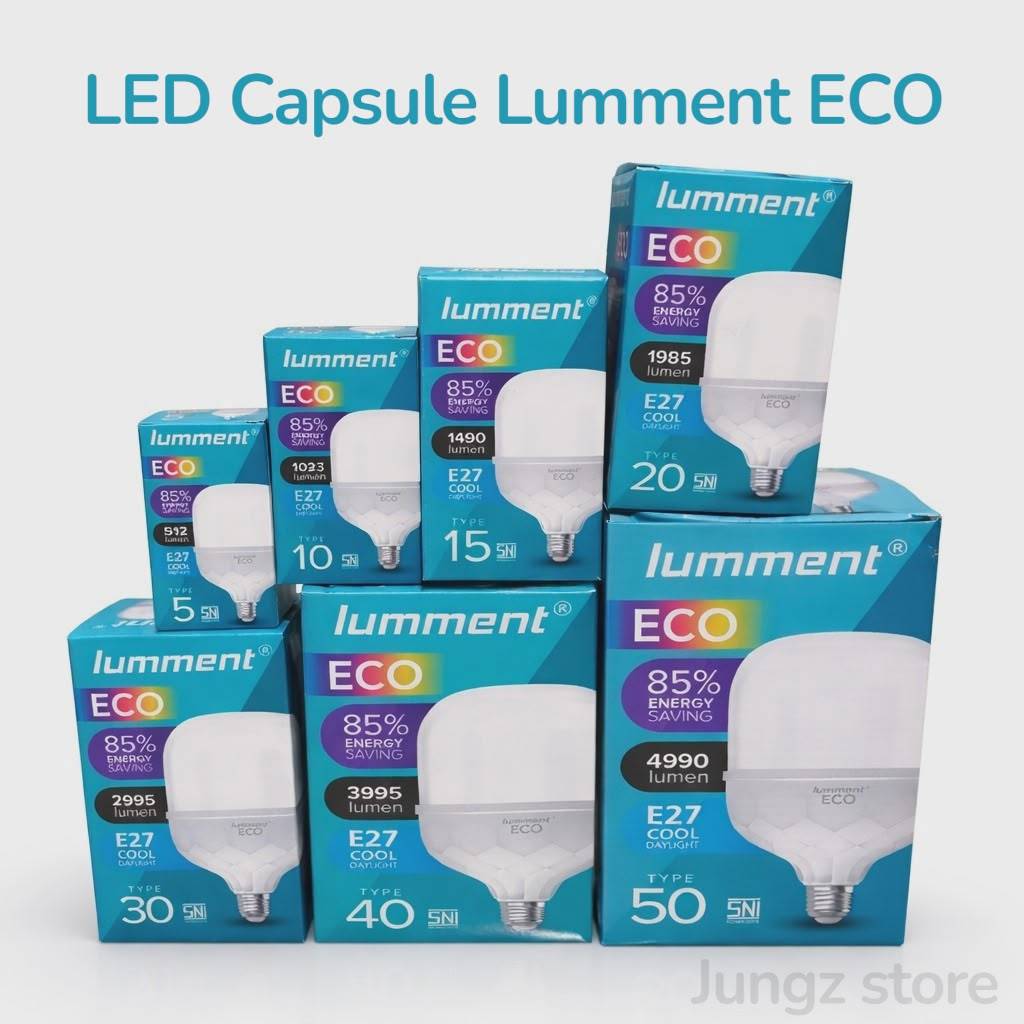 LAMPU LED KAPSUL LUMMENT ECO | BOHLAM LED CAPSULE 5 | 10 | 15 | 20 | 30 | 40 | 50 WATT CAHAYA PUTIH 