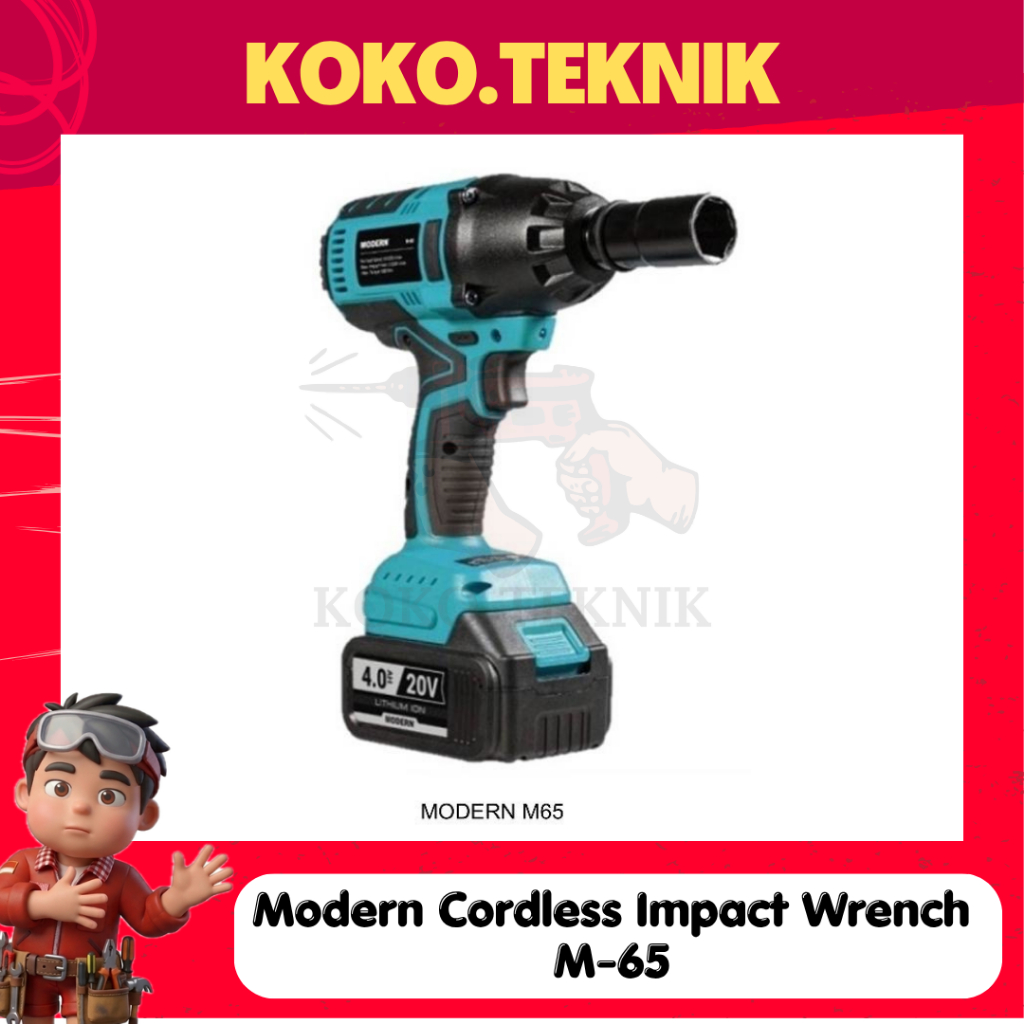 Modern Cordless Impact Wrench M-65 - Mesin Pembuka Baut Modern M65 20V ELECTRIC IMPACT WRENCH