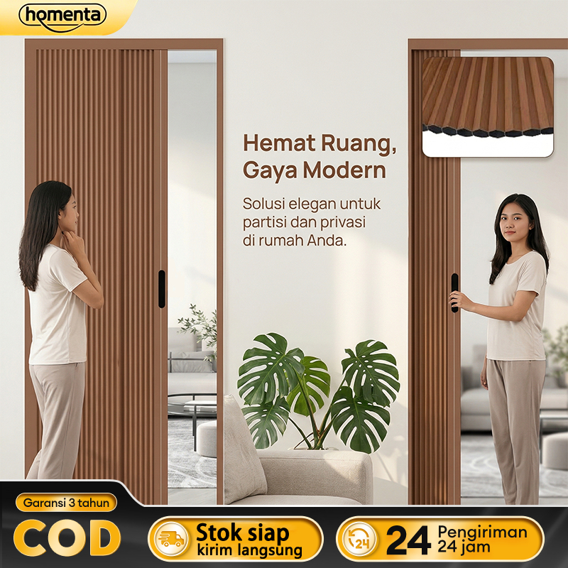 Homenta Pintu Lipat Gesek Sarang Lebah Tahan Panas & Air Peredam Suara Hemat Energi Mudah Dibersihka