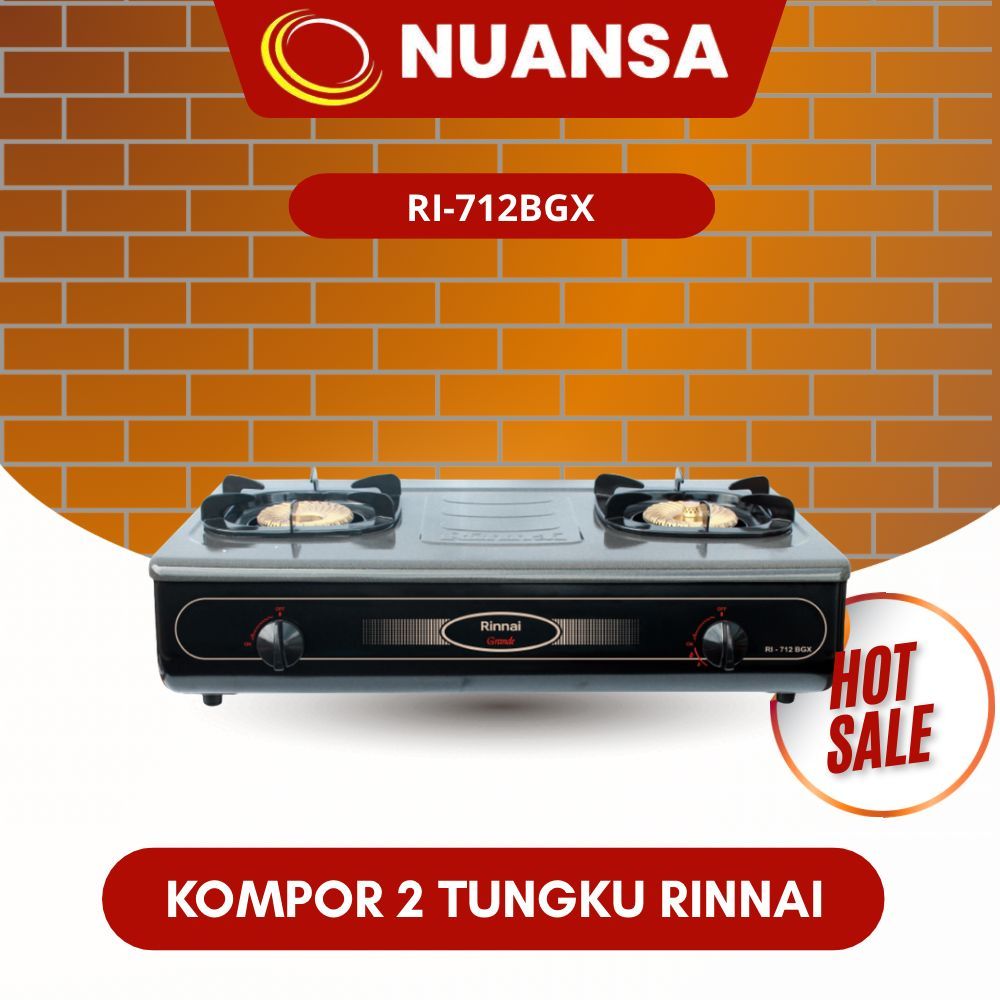 KOMPOR Gas Rinnai 2 Tungku Api Tornado - RI-712BGX