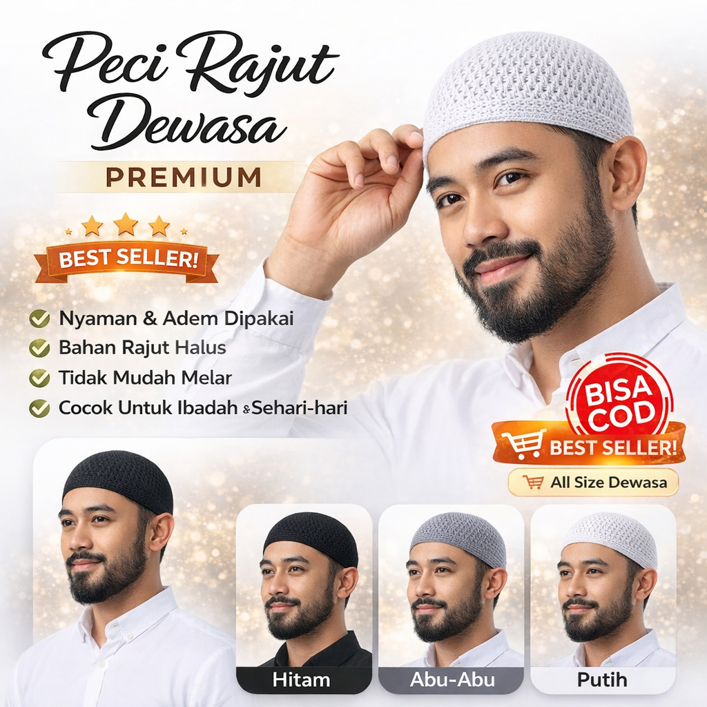 Peci Rajut Dewasa Premium Tebal Elastis