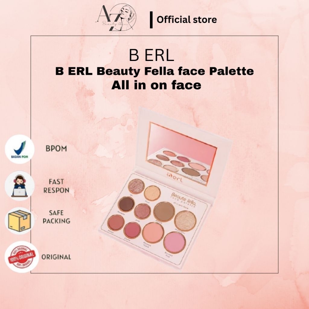 B Erl Beauty Fella Face Pallate Eye Shadow Bronze Shading Contour Wajah