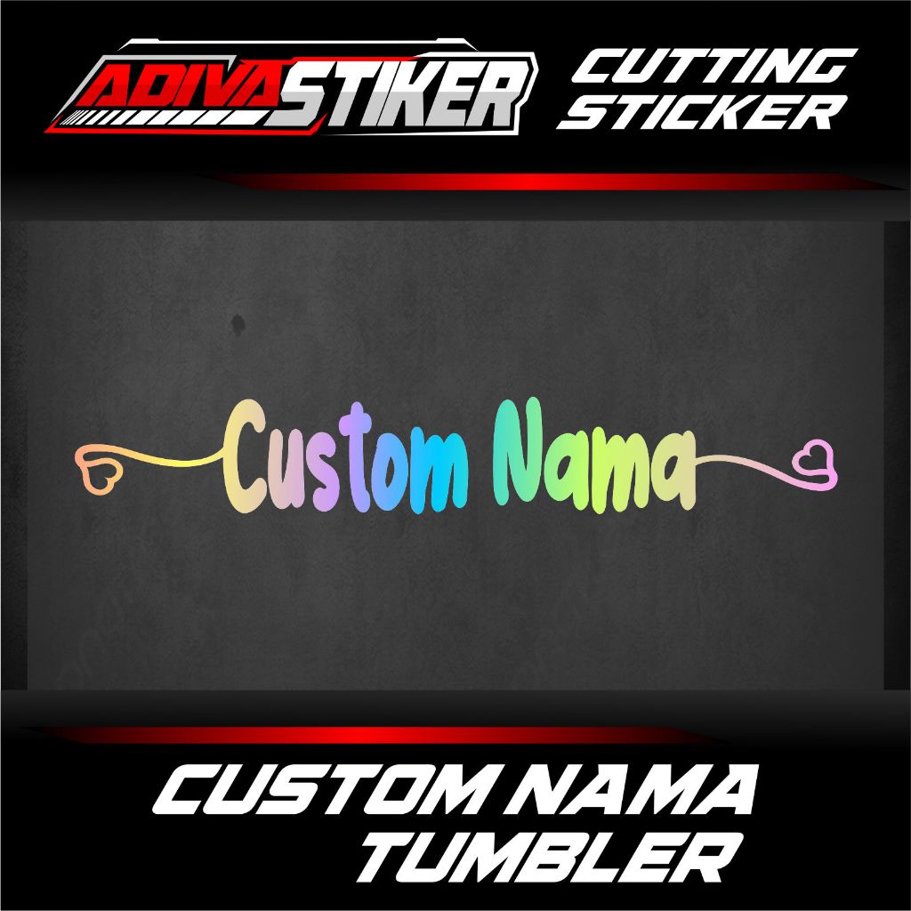 Stiker custom nama hp laptop tumbler dll stiker cutting custom nama