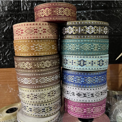 Pita Dubai 3cm - Pita Dayak - Renda Dubai - Renda Dayak