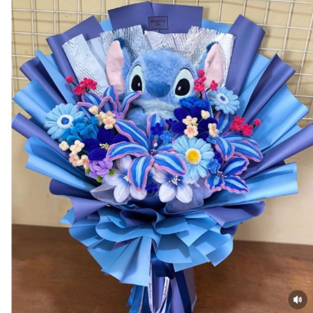 READY BATAM|BUKET BONEKA  BUKET KAWAT BULU BUKET ARTIFICIAL BUKET UKANGTAHUN STICH & LOTSO