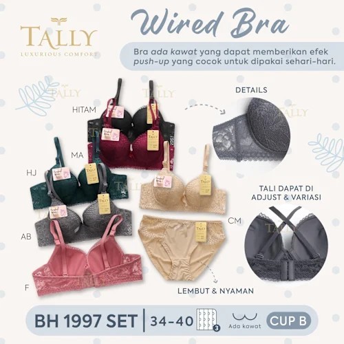 BH BRA SET TALLY 1997 RENDA ADA KAWAT - TALLY BRA BH SET CD CELANA DALAM 1997 CUP B ADA KAWAT BUSA T