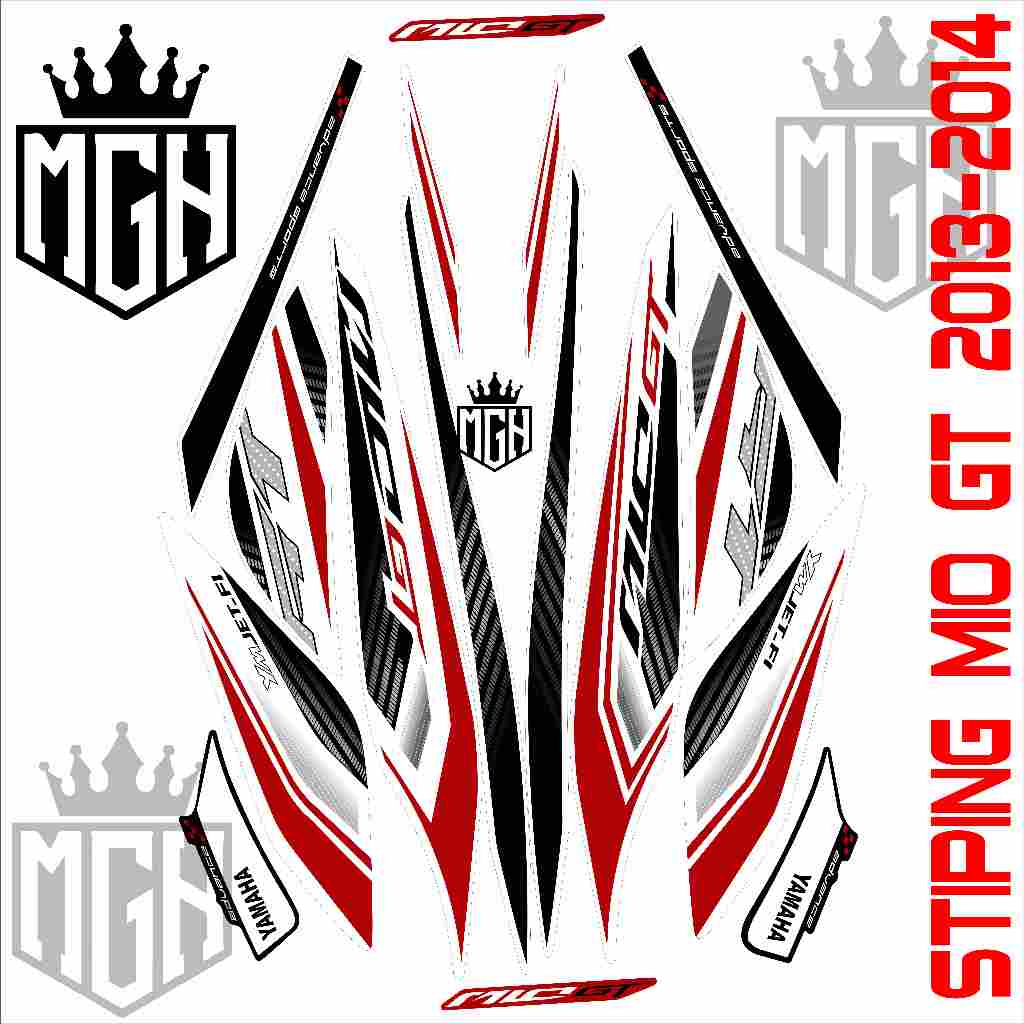 STIKER STIPING MIO GT 2013-2014 VARIASI WARNA WARNI SUDAH LAMINASI