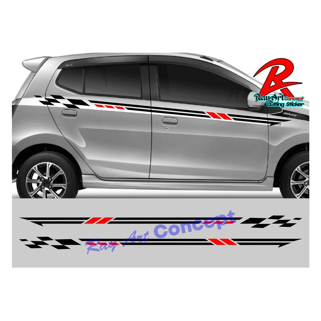 Stiker list body samping mobil DAIHATSU AYLA stiker cutting mobil