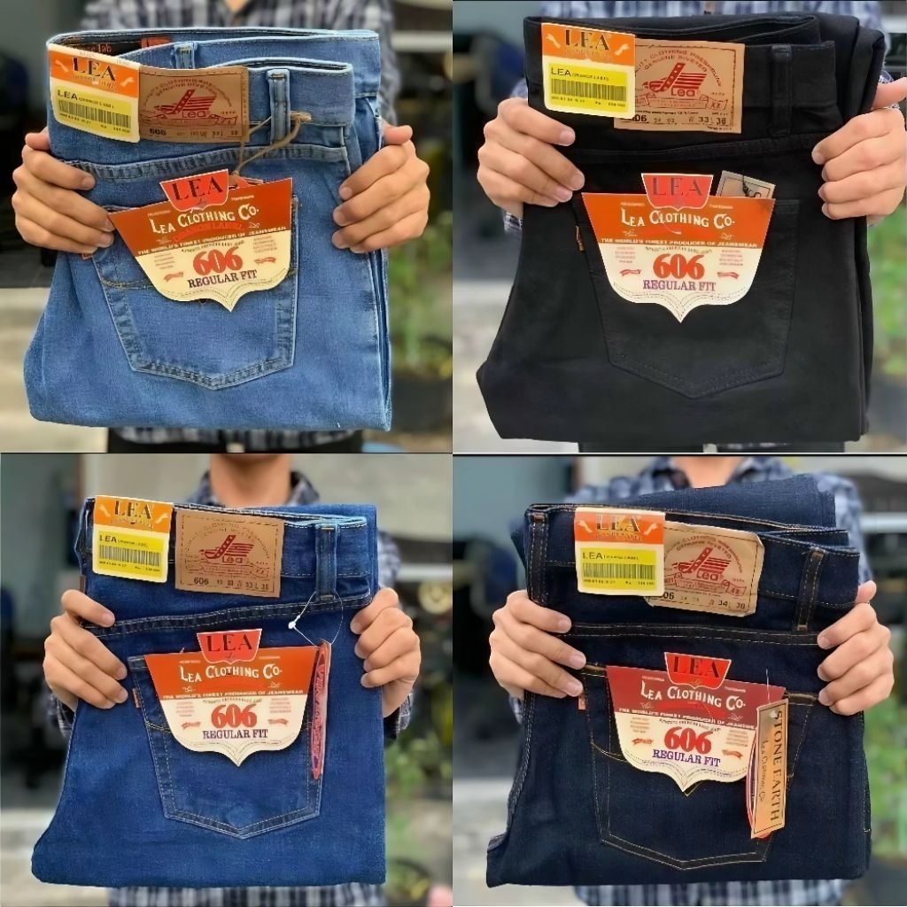 Celana Jeans Lea 606 Original 100% Celana Panjang Jeans Denim Pria Reguler Fit