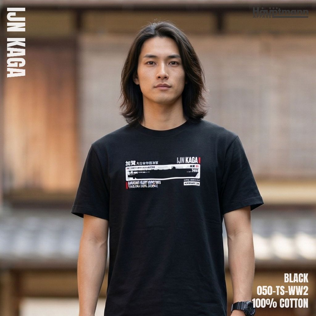 Hauptmann Kaos / T-Shirt - IJN Kaga - Aircraft Carrier Japanese Navy - WWII - Cotton - Unisex