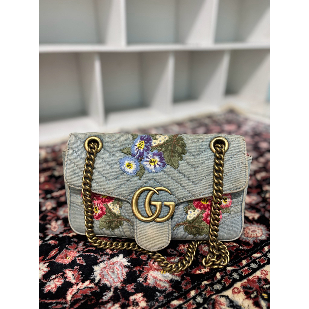 preloved gucci marmont denim