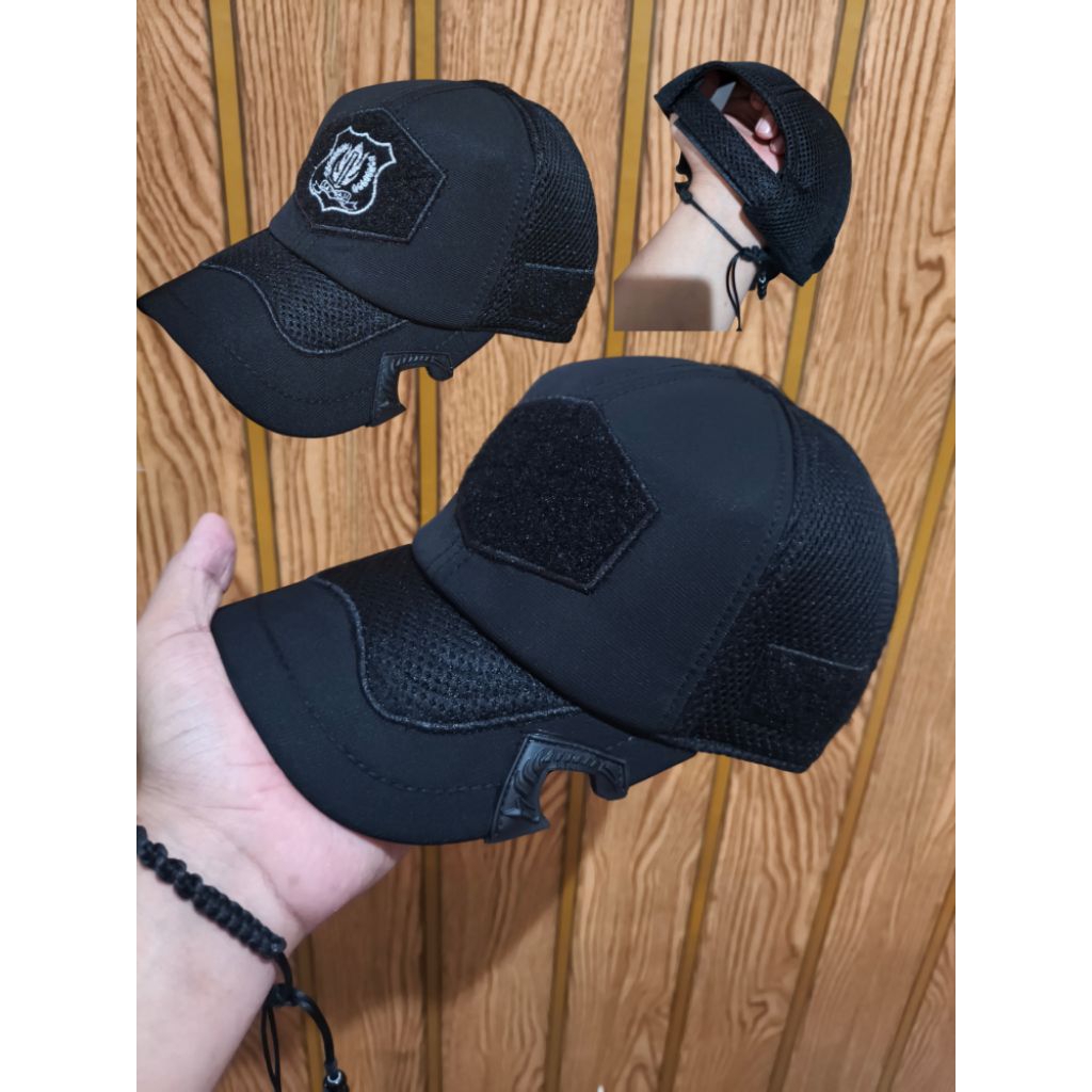 Topi Tactical Satpam Coak dan polos Cotton Origin Combinasi Mess Baseball Caps dengan Desain Mesh da
