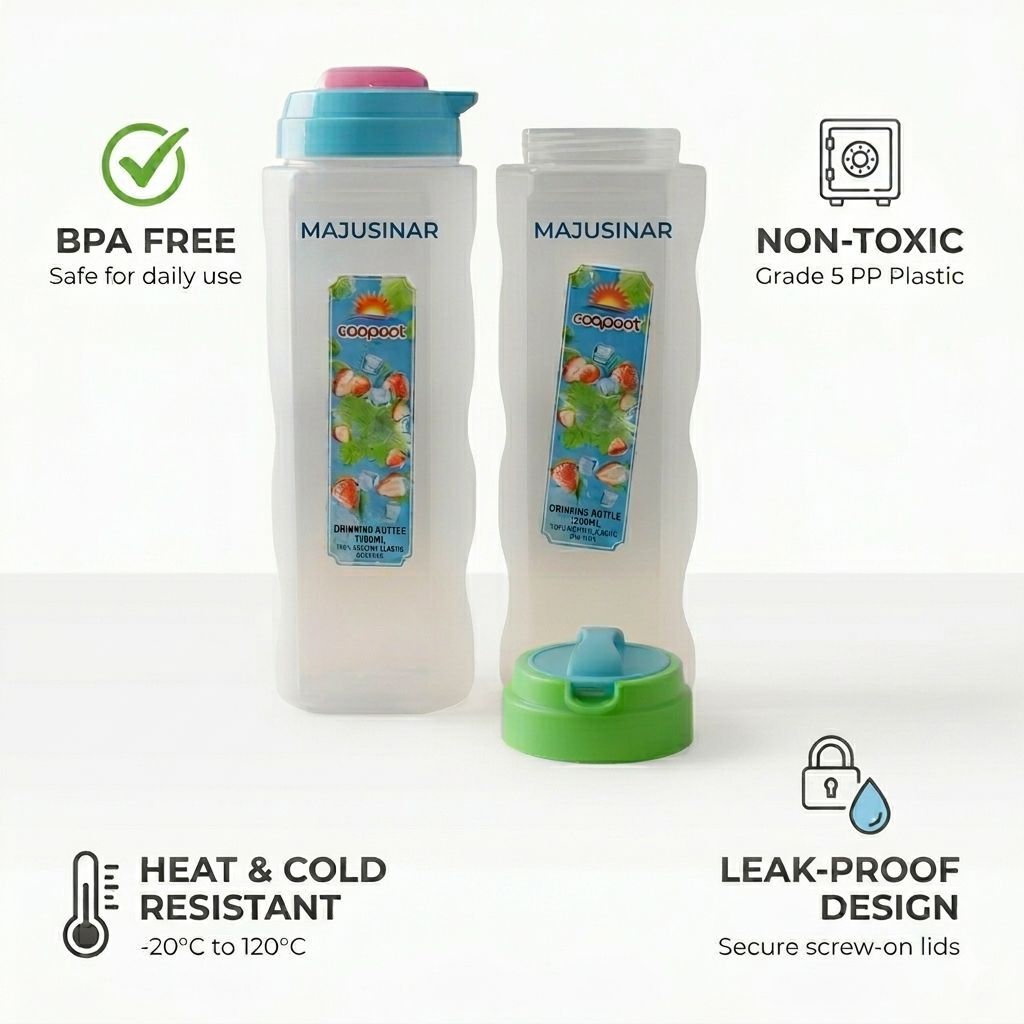 Botol Minum Kulkas 1200ML Coopot - Botol Jus & Air Mineral Food Grade - Wadah Air Dingin Slim Anti T