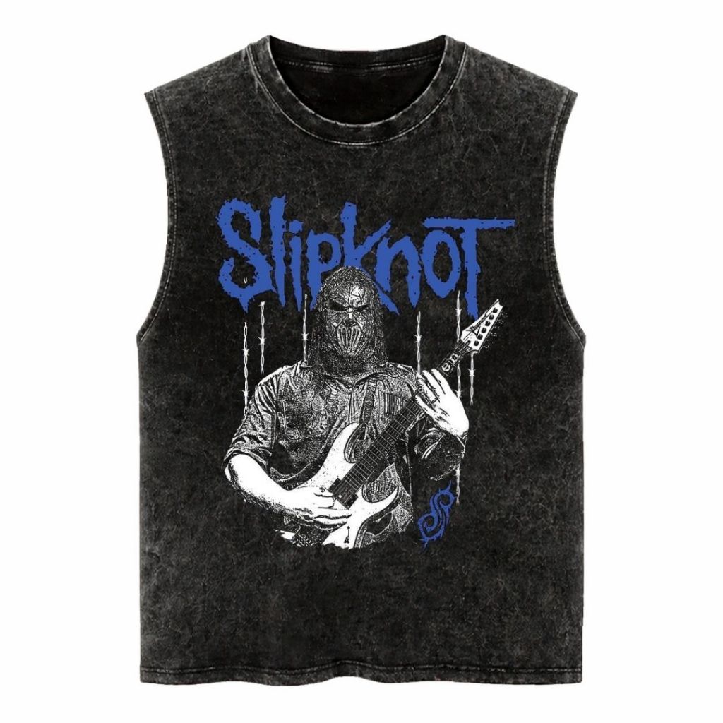 Gore Notch "Slipknot" Sleeveless Oversized T-Shirt | Stone Wash | Kaos Oversize | Vintage | Atasan