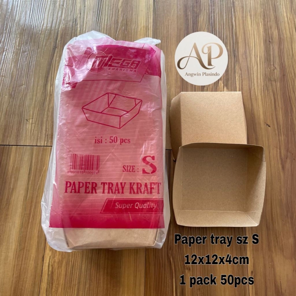 paper tray kraft ukuran S paper tray laminasi coklat ekonomis paper tray murah kotak kertas paper tr